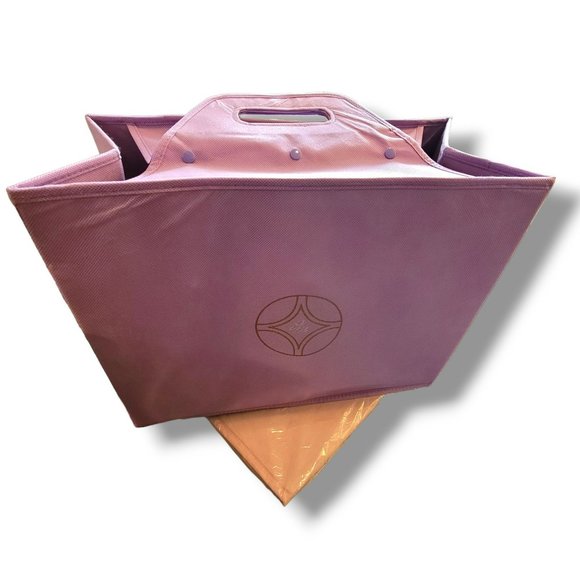 JM Purple and Pink Soft Sided Handled Reusable Bags Collapsible Dh351 - Picture 3 of 8